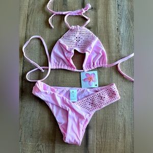 COPY - Plumeria swimwear pink sz S/M